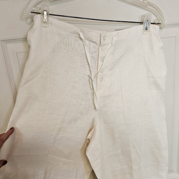 Vintage Linen Real Comfort Quiet Luxury Wide Leg Pants Vacation Old Money - Picture 6 of 8
